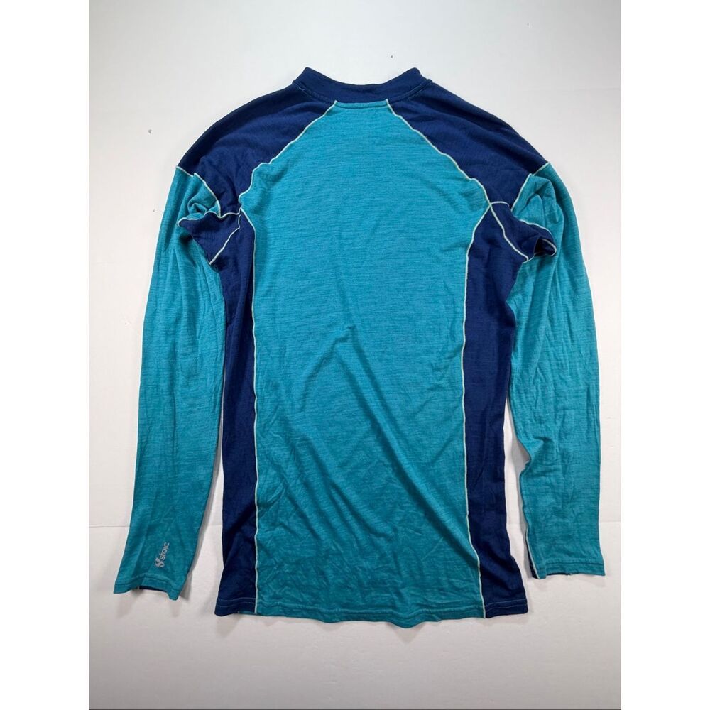 Stoic Merino Wool Base Layer Top Women’s Size Large Blue Long Sleeve Thumbholes - Picture 3 of 10